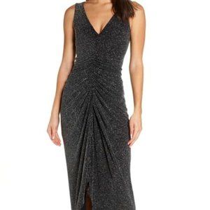Vince Camuto Ruched Glitter Knit Gown NWT- Size 6